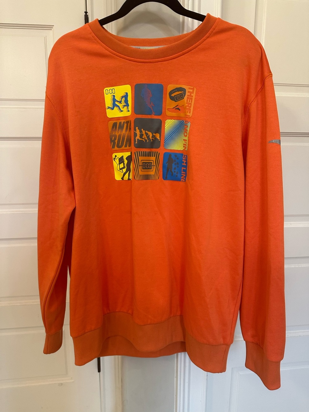 Anta Running Sports Orange Sweatshirt Men's 3XL Reflective Outdoor Colorful